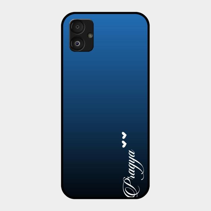 Customize Name Gradient Glass Case Cover Blue For Samsung Galaxy F14 5G