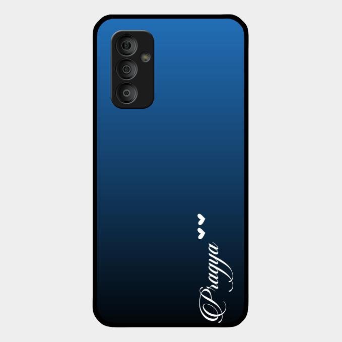 Customize Name Gradient Glass Case Cover Blue For Samsung Galaxy F23 5G