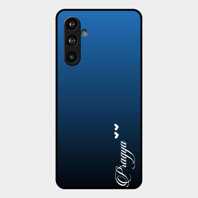 Customize Name Gradient Glass Case Cover Blue For Samsung Galaxy M54 5G
