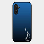 Customize Name Gradient Glass Case Cover Blue For Samsung Galaxy M34 5G