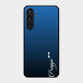 Customize Name Gradient Glass Case Cover Blue For Samsung Galaxy M35 5G