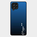 Customize Name Gradient Glass Case Cover Blue For Samsung Galaxy M53 5G