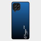 Customize Name Gradient Glass Case Cover Blue For Samsung Galaxy M53 5G