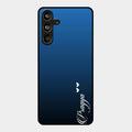 Customize Name Gradient Glass Case Cover Blue For Samsung Galaxy M55 5G