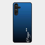 Customize Name Gradient Glass Case Cover Blue For Samsung Galaxy M55 5G
