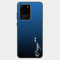 Customize Name Gradient Glass Case Cover Blue For Samsung Galaxy S20 Ultra