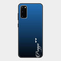 Customize Name Gradient Glass Case Cover Blue For Samsung Galaxy S20