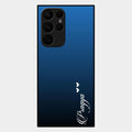 Customize Name Gradient Glass Case Cover Blue For Samsung Galaxy S22 Ultra 5G