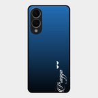 Customize Name Gradient Glass Case Cover Blue For Samsung Galaxy S25 Edge 5G