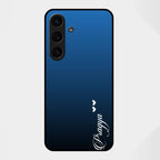 Customize Name Gradient Glass Case Cover Blue For Samsung Galaxy S25 FE 5G