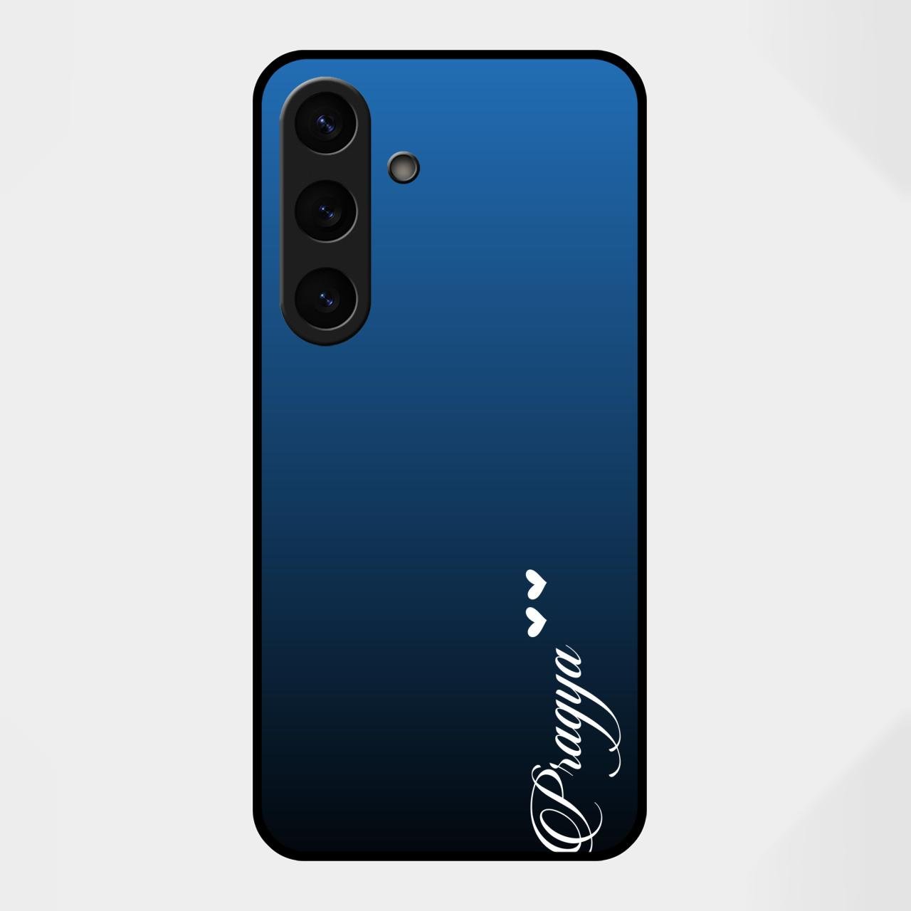 Customize Name Gradient Glass Case Cover Blue For Samsung Galaxy S25 FE 5G