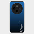 Customize Name Gradient Glass Case Cover Blue For Vivo T4 5G