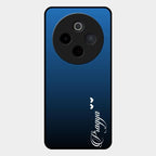 Customize Name Gradient Glass Case Cover Blue For Vivo T4 5G