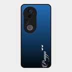 Customize Name Gradient Glass Case Cover Blue For Vivo T4 Ultra 5G