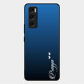 Customize Name Gradient Glass Case Cover Blue For Vivo V20 Se