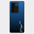 Customize Name Gradient Glass Case Cover Blue For Vivo V27 Pro 5G