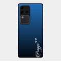 Customize Name Gradient Glass Case Cover Blue For Vivo V30 Pro 5G