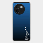 Customize Name Gradient Glass Case Cover Blue For Vivo V30E 5G