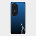 Customize Name Gradient Glass Case Cover Blue For Vivo V40 5G