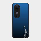Customize Name Gradient Glass Case Cover Blue For Vivo V40 Pro 5G