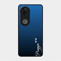 Customize Name Gradient Glass Case Cover Blue For Vivo V50 5G