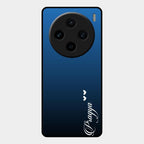 Customize Name Gradient Glass Case Cover Blue For Vivo X100 5G