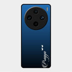 Customize Name Gradient Glass Case Cover Blue For Vivo X100 Pro 5G