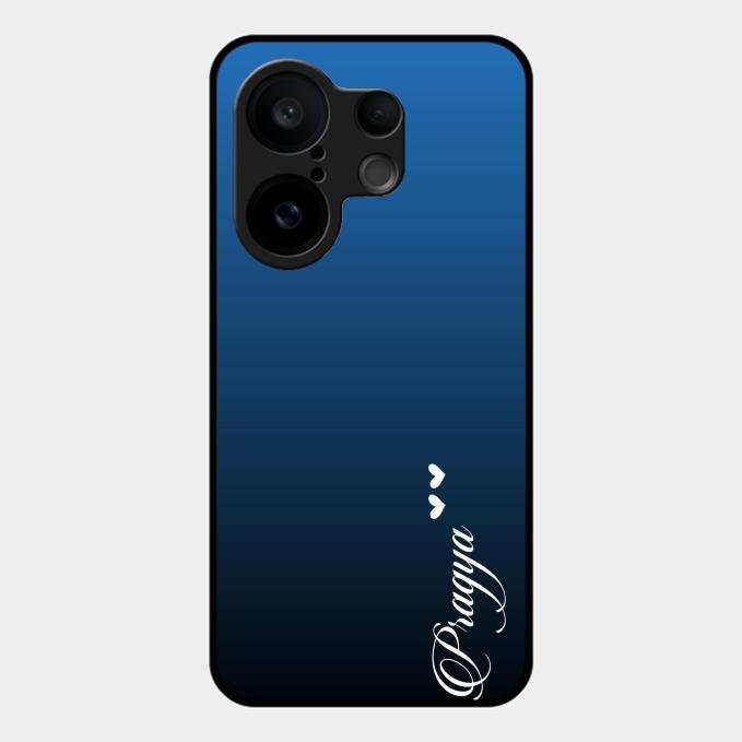 Customize Name Gradient Glass Case Cover Blue For Vivo X200 Fe 5G