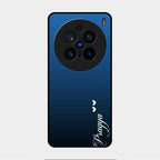 Customize Name Gradient Glass Case Cover Blue For Vivo X200 Pro 5G