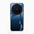 Customize Name Gradient Glass Case Cover Blue For Vivo X300 Pro 5G
