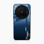 Customize Name Gradient Glass Case Cover Blue For Vivo X300 Pro 5G