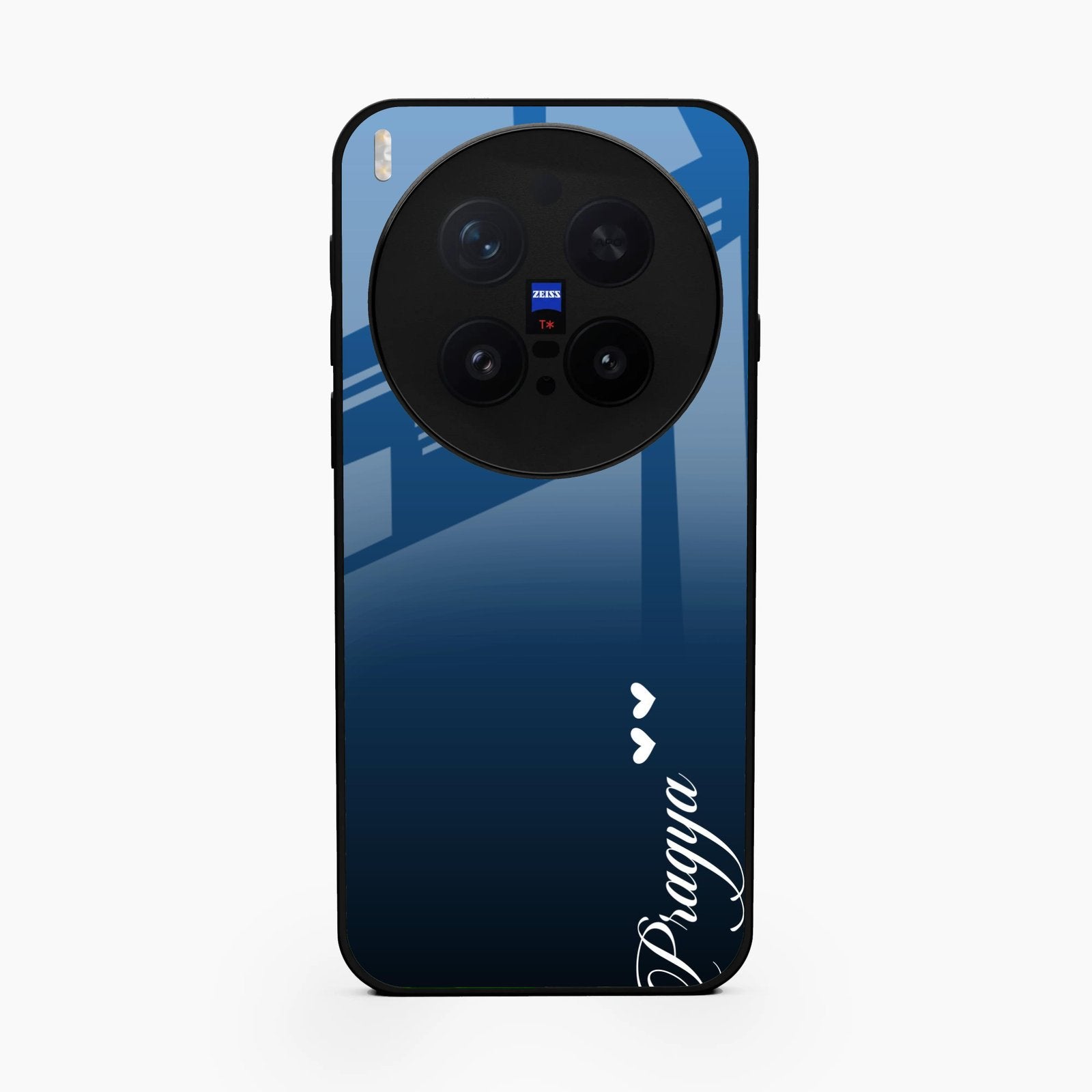 Customize Name Gradient Glass Case Cover Blue For Vivo X300 Pro 5G