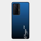 Customize Name Gradient Glass Case Cover Blue For Vivo X70 Pro 5G