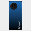 Customize Name Gradient Glass Case Cover Blue For Vivo X90 5G