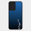 Customize Name Gradient Glass Case Cover Blue For Vivo Y02T