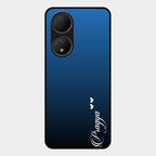 Customize Name Gradient Glass Case Cover Blue For Vivo Y100 5G