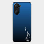 Customize Name Gradient Glass Case Cover Blue For Vivo Y18E