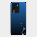 Customize Name Gradient Glass Case Cover Blue For Vivo Y200 5G