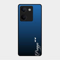Customize Name Gradient Glass Case Cover Blue For Vivo Y300 Plus 5G