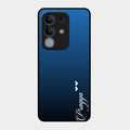 Customize Name Gradient Glass Case Cover Blue For Vivo Y31 Pro 5G