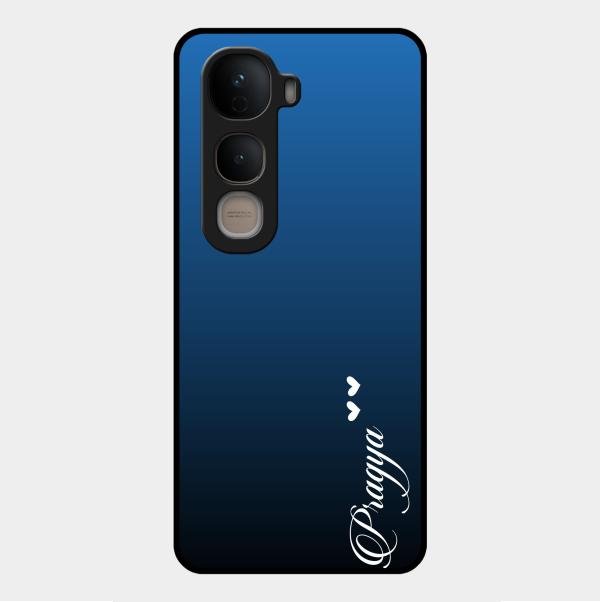 Customize Name Gradient Glass Case Cover Blue For Vivo Y400 5G