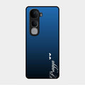 Customize Name Gradient Glass Case Cover Blue For Vivo Y400 Pro 5G