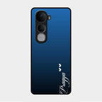 Customize Name Gradient Glass Case Cover Blue For Vivo Y400 Pro 5G