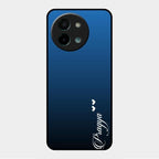 Customize Name Gradient Glass Case Cover Blue For Vivo Y58 5G
