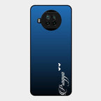 Customize Name Gradient Glass Case Cover Blue For Xiaomi Mi 10I 5G