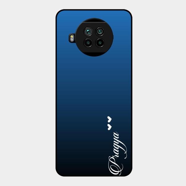 Customize Name Gradient Glass Case Cover Blue For Xiaomi Mi 10I 5G