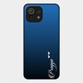 Customize Name Gradient Glass Case Cover Blue For Xiaomi Mi 11 Lite