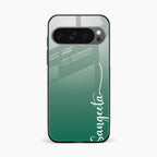 Customize Name Gradient Glass Case Cover Green For Google Pixel 10 Pro