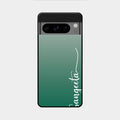 Customize Name Gradient Glass Case Cover Green For Google Pixel 8 Pro 5G