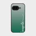 Customize Name Gradient Glass Case Cover Green For Google Pixel 9A 5G